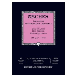 Bloc Arches Aquarelle 300 g/m² — Grain satiné