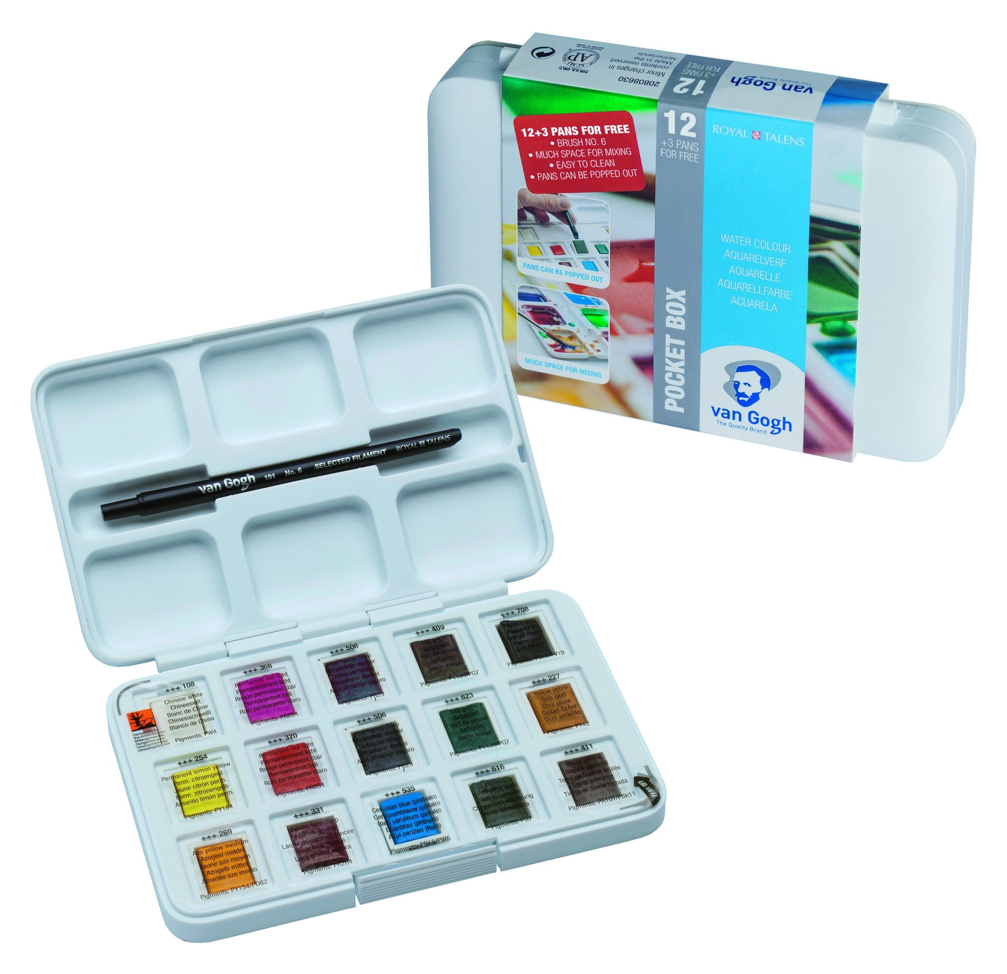 Van Gogh — Coffret aquarelle 12 + 3 demi-godets